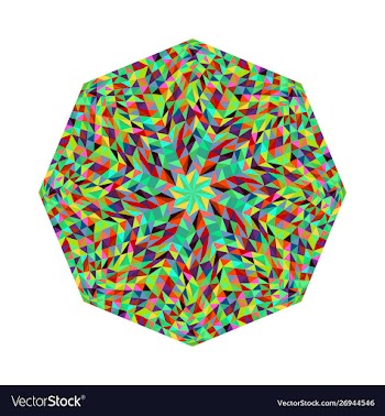 Isolated colorful abstract tiled mosaic polygon vector image