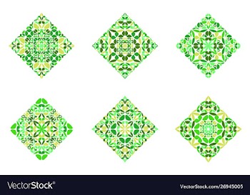 Isolated colorful floral diagonal square symbol vector image
