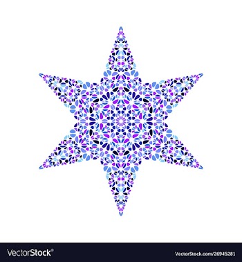 Isolated colorful gemstone ornament star symbol vector image