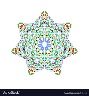 Isolated colorful geometrical abstract floral vector image