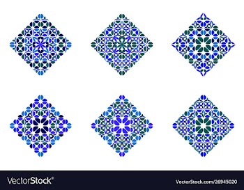 Isolated colorful geometrical floral diagonal vector image