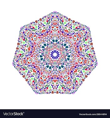 Isolated colorful ornate abstract floral mosaic vector image