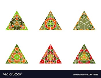 Isolated colorful ornate triangle pyramid symbol vector image
