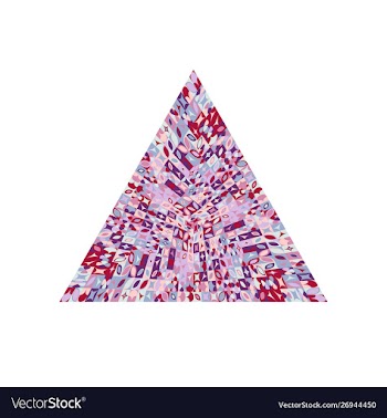 Isolated colorful tiled mosaic triangle symbol vector image