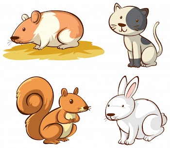 Isolated cute animals Free Vector