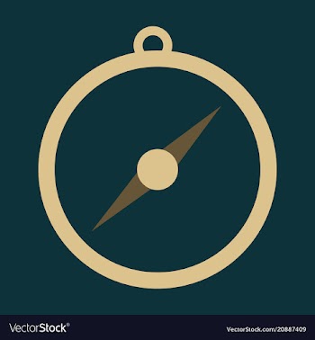 Isolated flat compass compass traveler compass vector image
