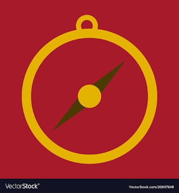 Isolated flat compass compass traveler compass vector image