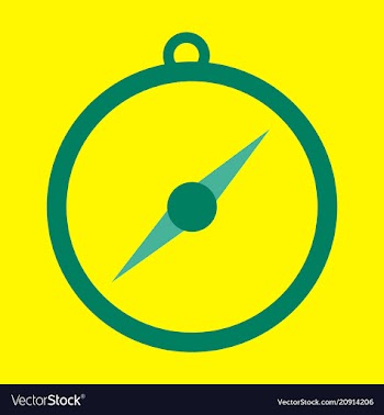 Isolated flat compass compass traveler compass vector image