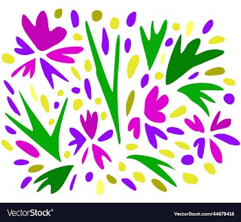 isolated floral colorful composition