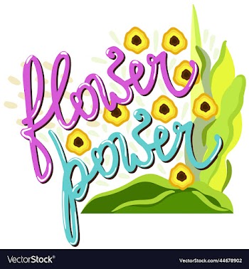 isolated floral composition with lettering