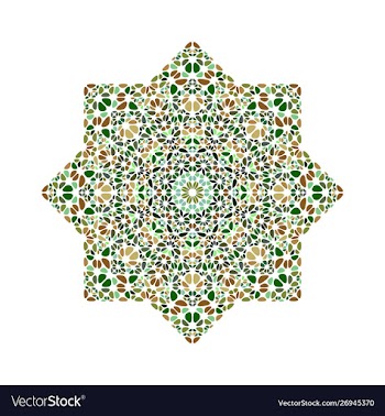 Isolated floral mosaic star shape - colorful vector image