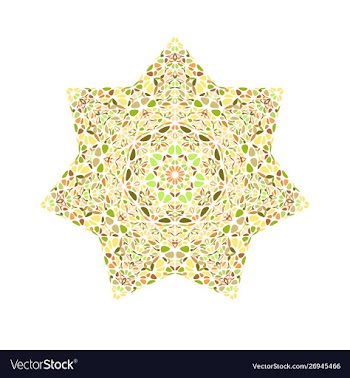 Isolated floral star shape - colorful design vector image