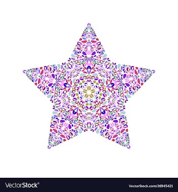Isolated floral star symbol - colorful vector image