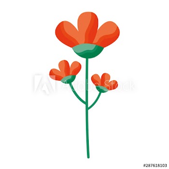 Isolated flower ornament design