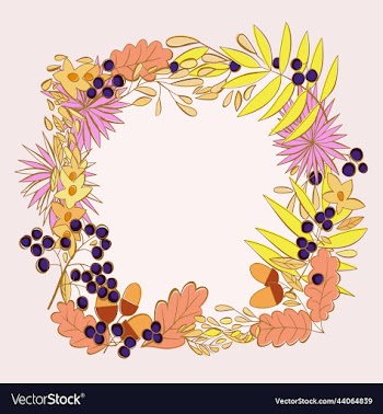 isolated frame with leaves flowers and