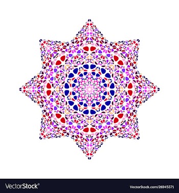 Isolated gemstone ornament star shape - colorful vector image