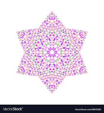 Isolated geometrical colorful abstract petal star vector image