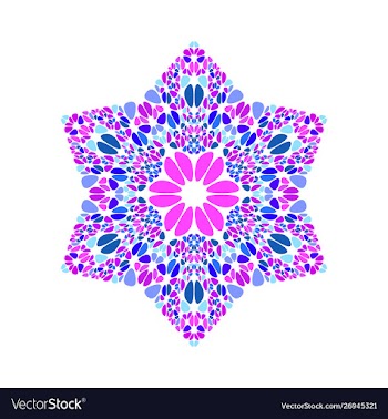 Isolated geometrical floral mosaic ornament star vector image