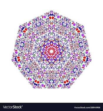 Isolated geometrical floral mosaic ornament vector image