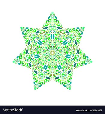 Isolated geometrical flower star shape - colorful vector image