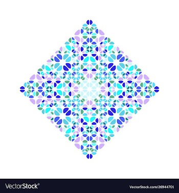Isolated geometrical gemstone ornament square vector image