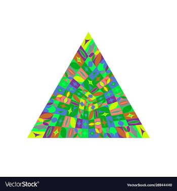 Isolated geometrical tiled mosaic triangle logo vector image