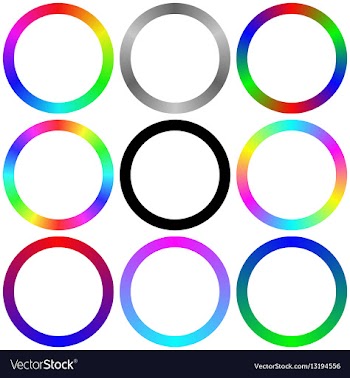 Isolated gradient rainbow circle color palette set vector image