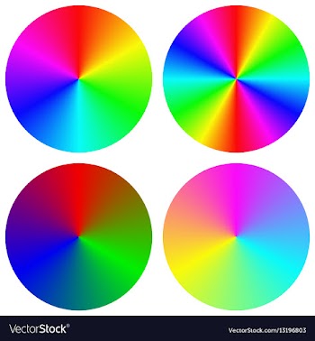 Isolated gradient rainbow circle design set vector image