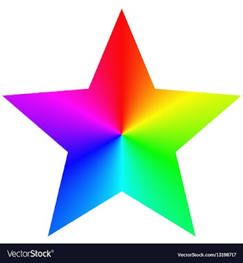 Isolated gradient rainbow star design template vector image