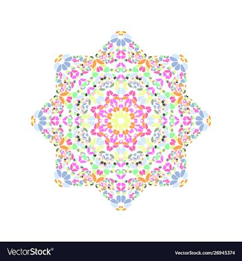 Isolated gravel star shape - geometrical colorful vector image