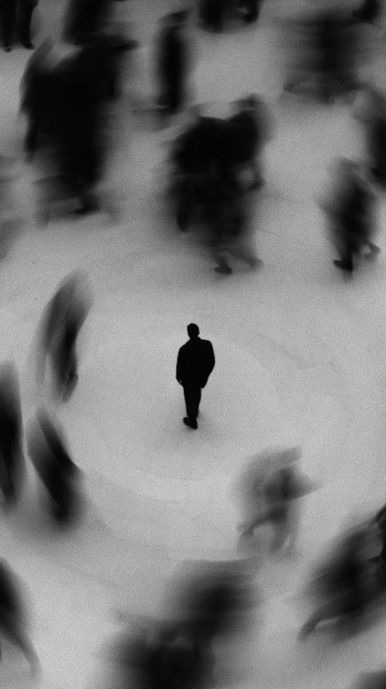 Isolated Individual in a Crowd