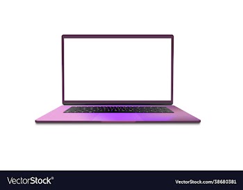 isolated laptop with empty space on white