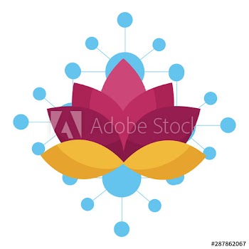Isolated lotus flower ornament design