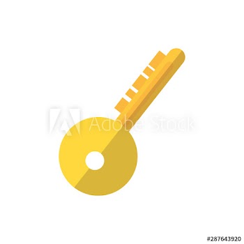 Isolated medieval key design