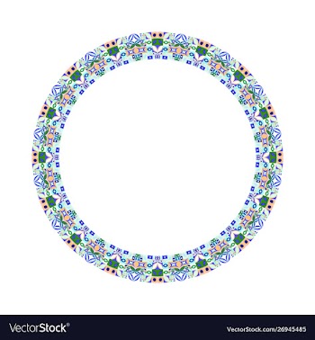 Isolated mosaic frame - ornamental geometrical vector image