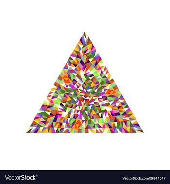 Isolated mosaic polygon logo template - colorful vector image