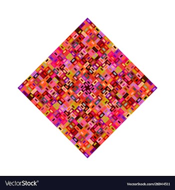 Isolated mosaic polygon shape - colorful element vector image