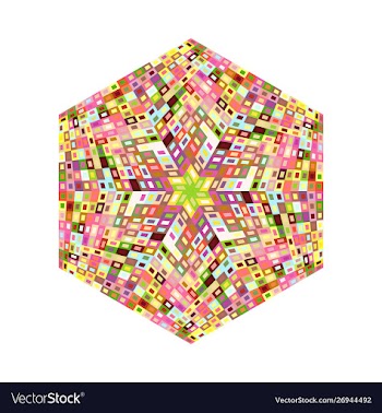 Isolated mosaic polygon symbol - colorful vector image