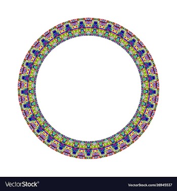Isolated mosaic round border - ornamental vector image