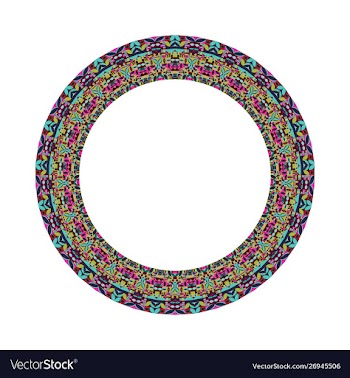 Isolated mosaic round frame - abstract colorful vector image