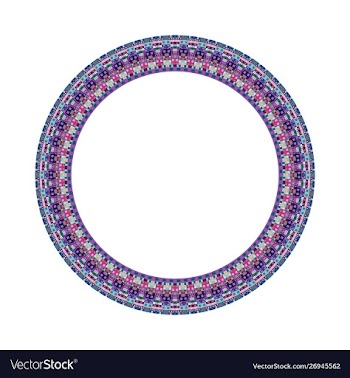 Isolated mosaic round wreath - abstract element vector image