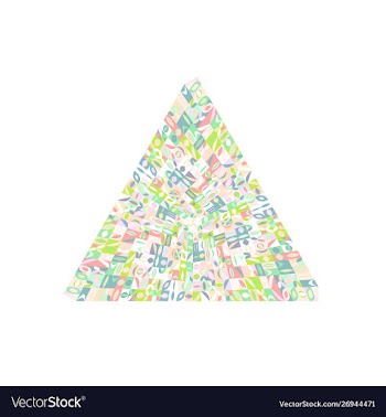 Isolated mosaic triangle symbol - abstract element vector image