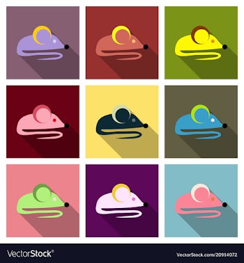 Isolated mouse colored drawing background vector image