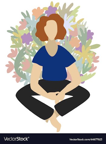 isolated of a woman sitting in yoga