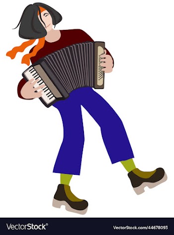 isolated of accordionist