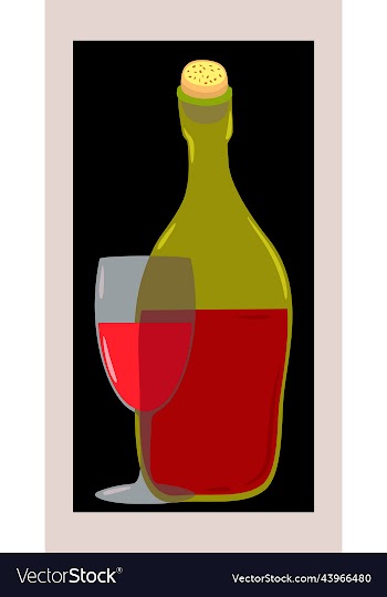 isolated of bottle and glass with