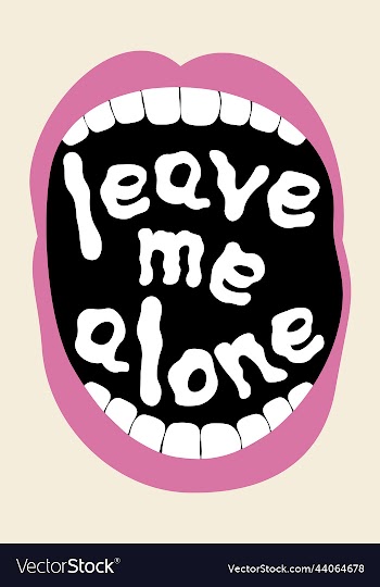 isolated of crying mouth leave me