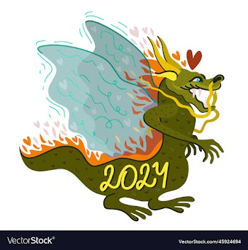 isolated of dragon on fire year of