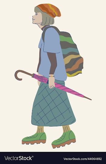 isolated of elderly woman with