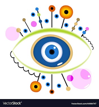 isolated of evil eye with decoration